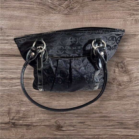 GIANI BERNINI WOMENS MULTI POCKETS PURSE SHOULDER BAG BLACK * SEE LAST 3 PHOTOS* - Picture 2 of 13